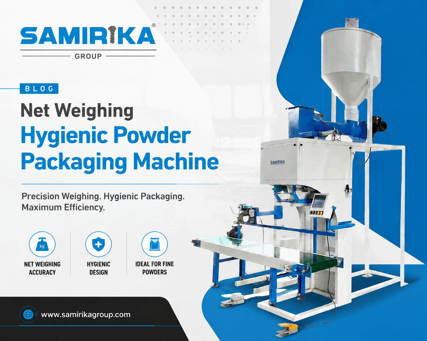 Net Weighing Hygienic Powder Packaging Machine